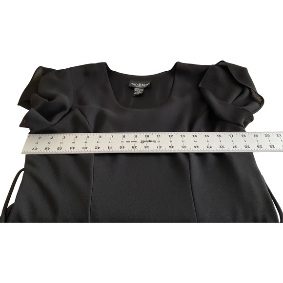 Randi May Collection Womens 10 Dress Black Short Sleeve Pleated Chiffon Overlay - Picture 4 of 10